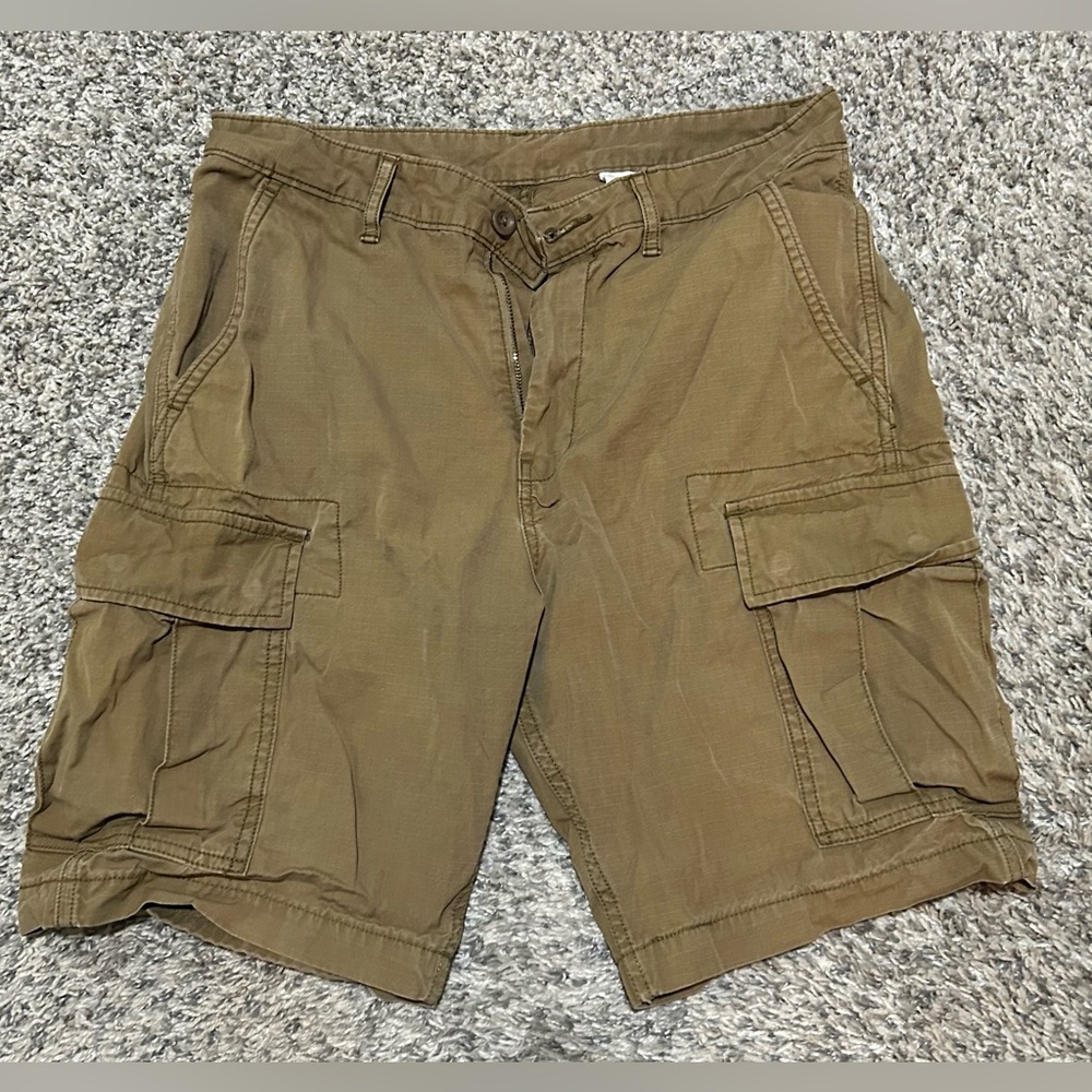Levi’s Cargo Shorts Dark Khaki Brown Reinforced Pockets Size 30
